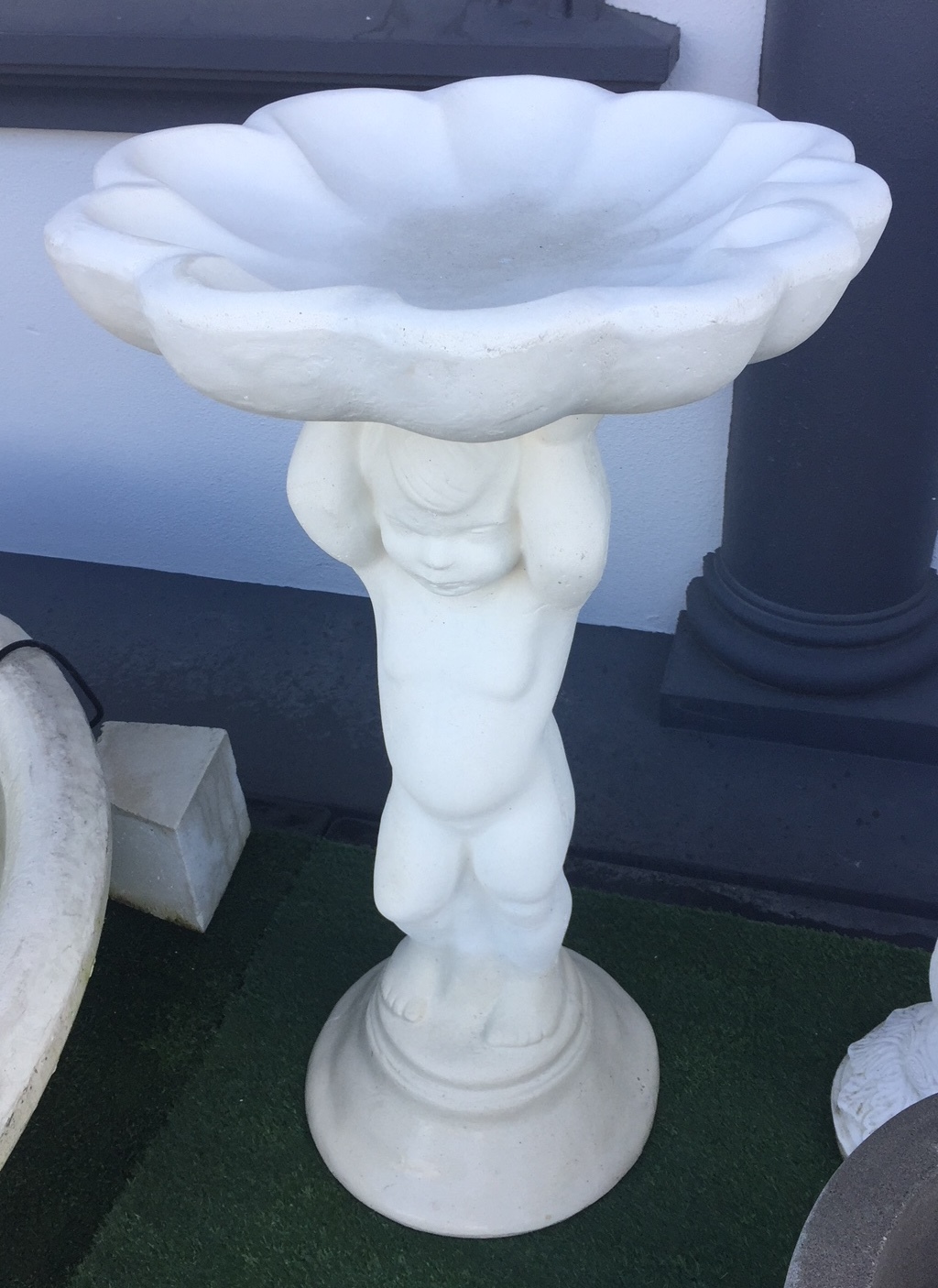 Single Cherub Birdbath